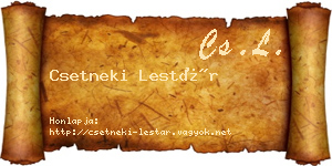 Csetneki Lestár névjegykártya